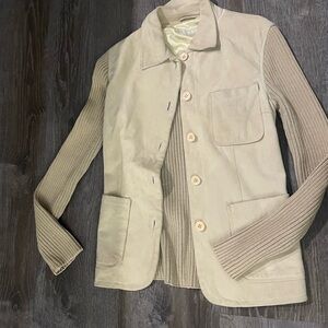 Massimo Dutti Women's Beige and Tan suede Jacket